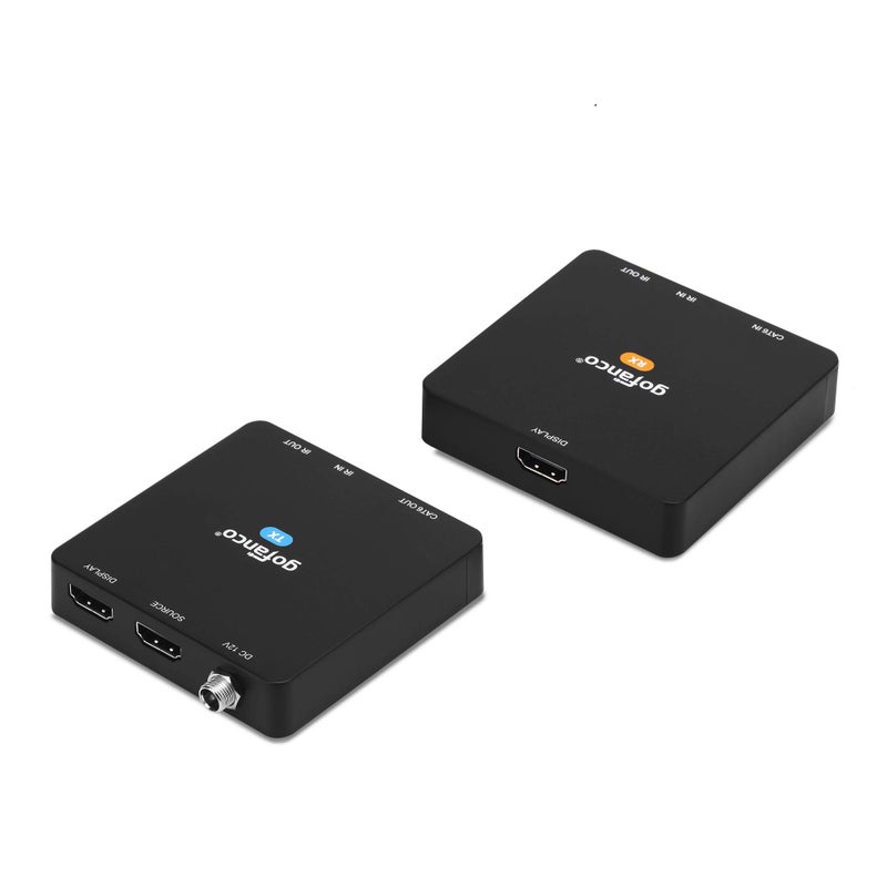gofanco Compact 4 K@60Hz HDMI Extender Balun Over CAT6 Ethernet Cable â€“ Loopout on TX, Up to 230ft at 4K @60Hz YUV 4:4:4, HDR, 18Gbps, HDCP 2.2, Bi-Directional IR, PoC, 4K to 1080p Downscale (HD20Ext) - Image 1